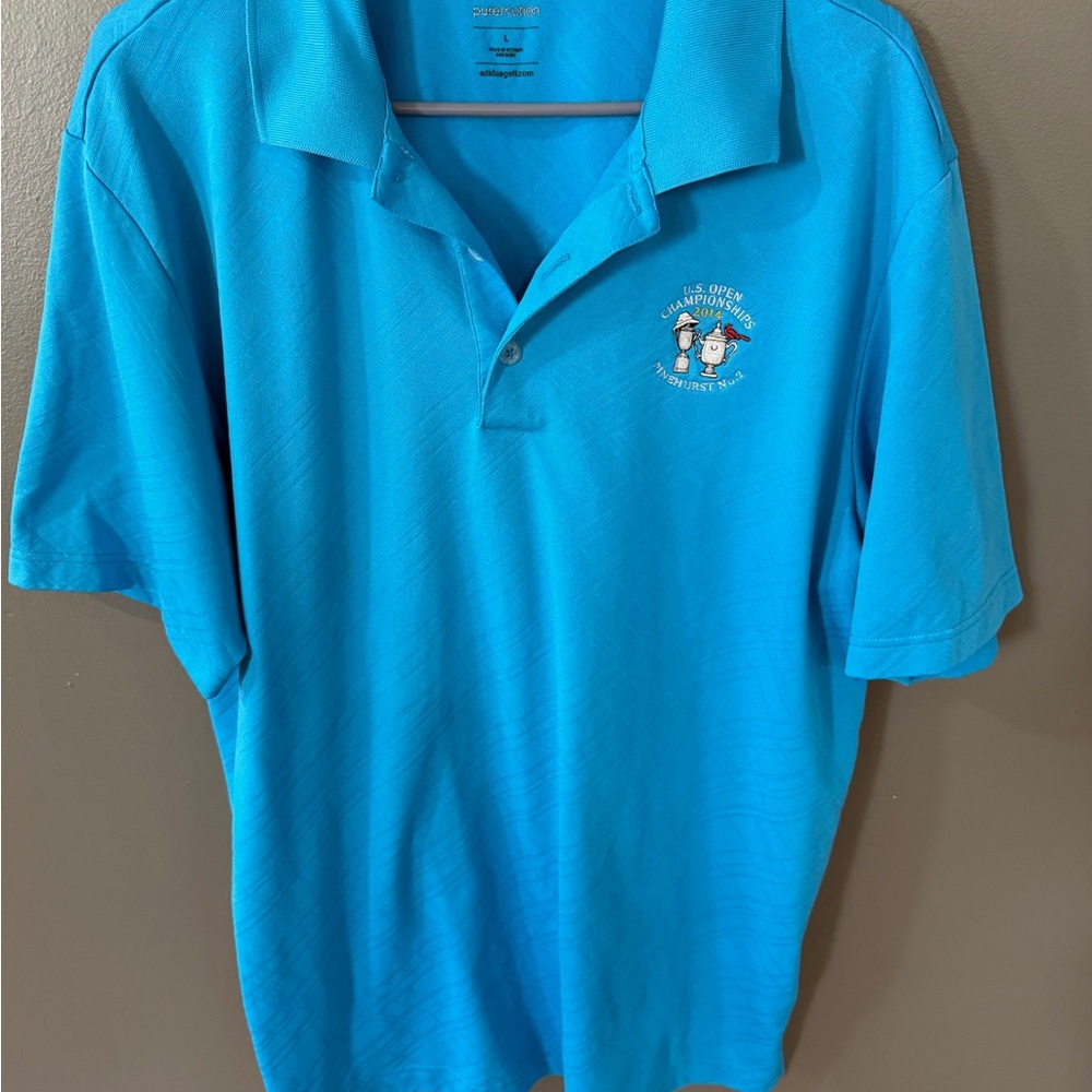 Adidas 2014 US Open Championship Pinehurst No. 2 Blue Polo Men’s Size Large